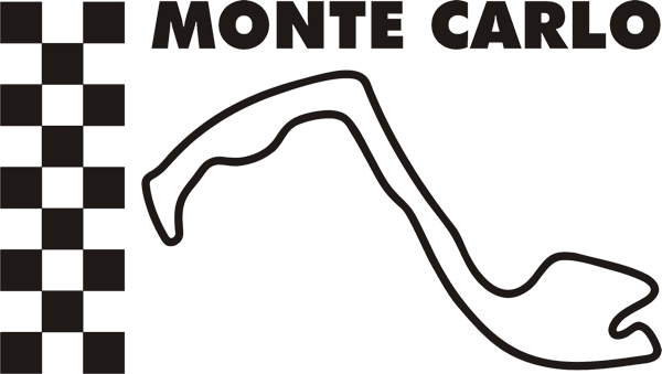 Rennstreckenaufkleber Monaco Monte Carlo